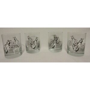 Whiskey Glasses Set of 4 Etched Golf Theme Golfer Tournament Father's Gift NEW!